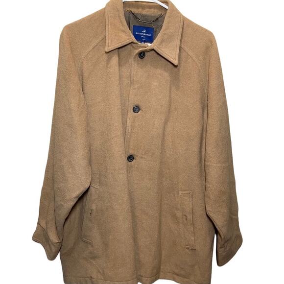 Hickey Freeman Sport Tan Peacoat Coat M - Picture 1 of 4